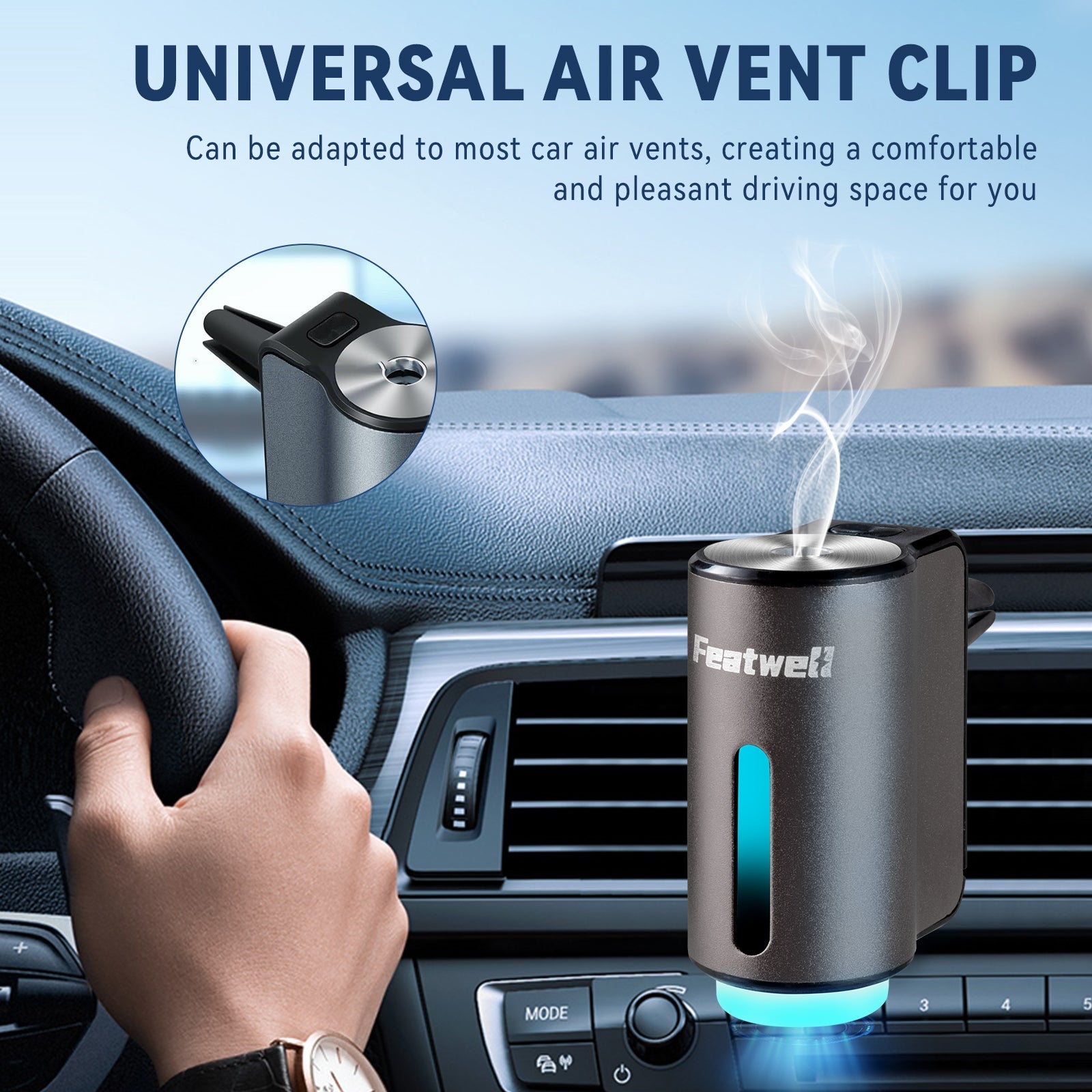 Featwell Fragrance car Air fresheners - 6Pack Essential oil (Grey) - Featwell