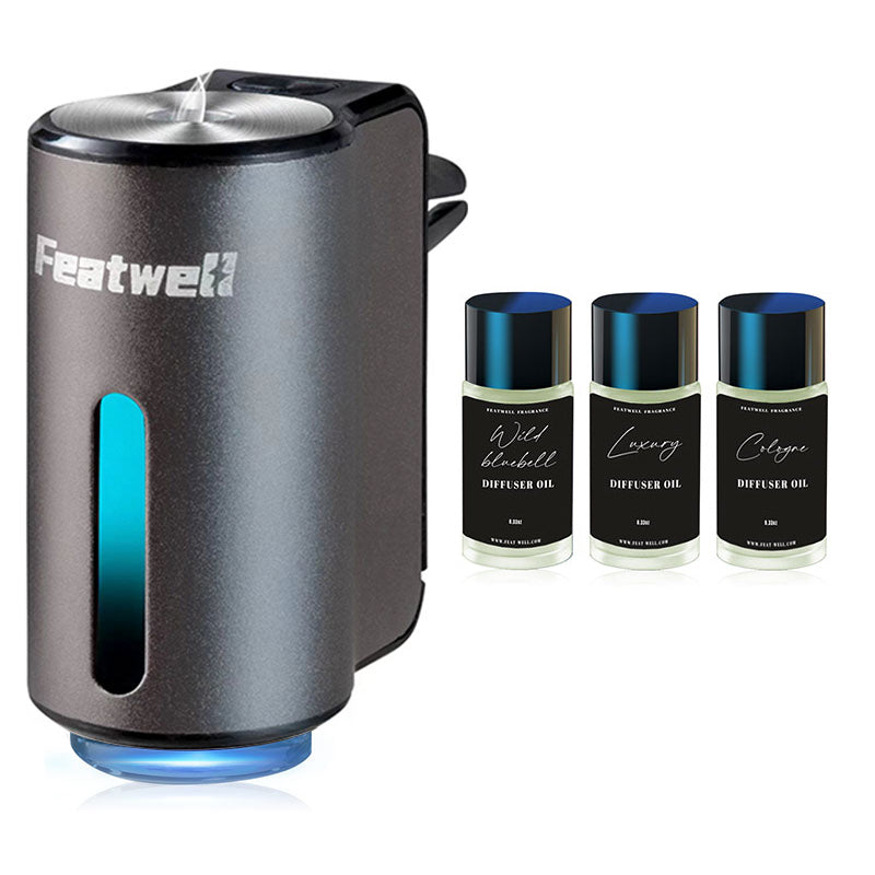 Featwell Car Air Freshener Diffuser - 3Pack Essential oil (Grey)