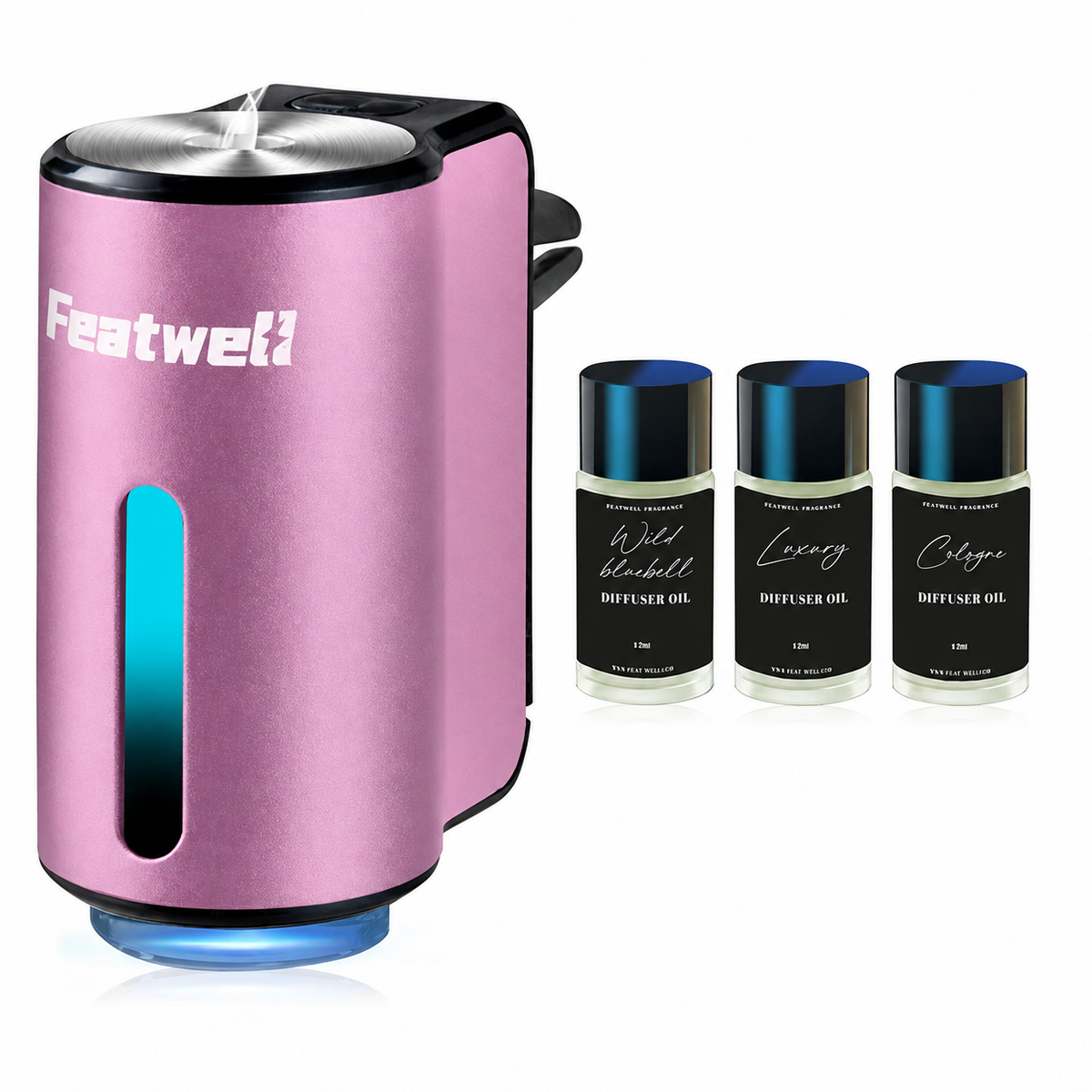 Featwell Fragrance car Air fresheners - 3Pack Essential oil (Purple)