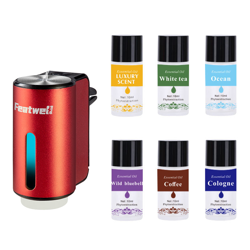 Featwell Oil Diffuser for Vehicle - 6Pack Essential oil (Red)