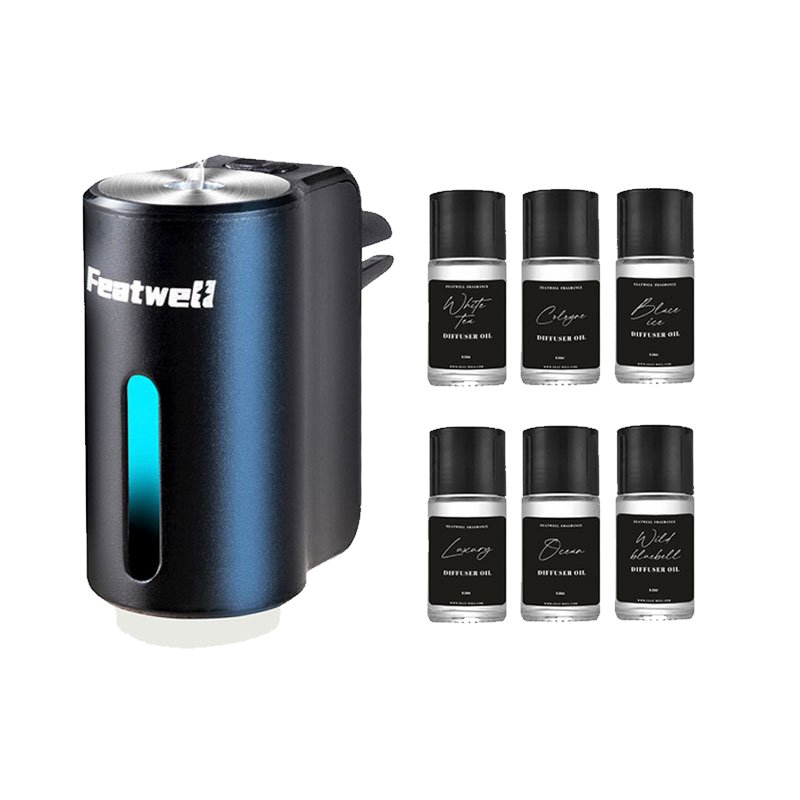 Featwell Car Air Freshener - 6Pack Essential oil (Black) - Featwell