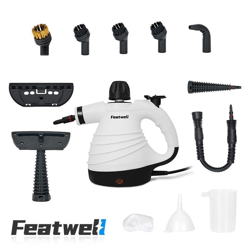 Featwell Handheld Steam Cleaner with 12 pcs Accessories,Multi - Purpose Steamer for Home Use, Steamer for Cleaning Floor, Upholstery, Grout and Car - Featwell