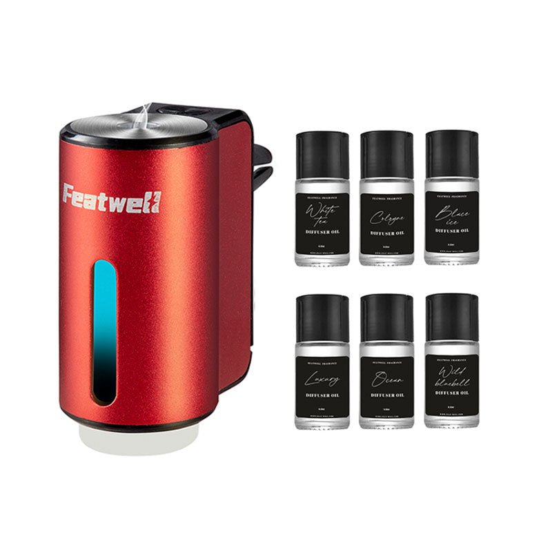 Featwell Oil Diffuser for Vehicle - 6Pack Essential oil (Red) - Featwell